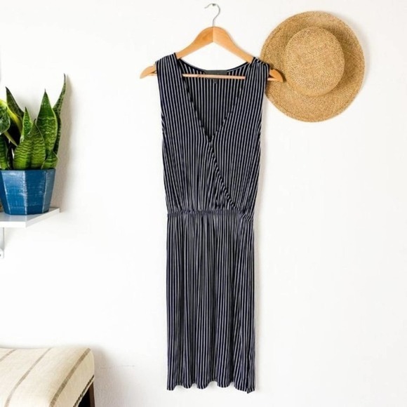 Anthro Sunday in Brooklyn Carine Blue Stripe Dress Size S Small - Picture 3 of 9